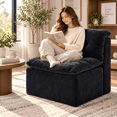 thumbnail image 6 of MEIGUGAO Armless Chenille Bean Bag Chair, 31.5-Inch,Black, 6 of 7