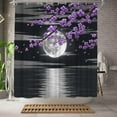 thumbnail image 2 of Purple Waterproof Shower Curtain Moon Shower Curtain Purple Bathroom Decor Polyester Fabric with hooks 70"W x 72"L (Pack of 1), 2 of 6