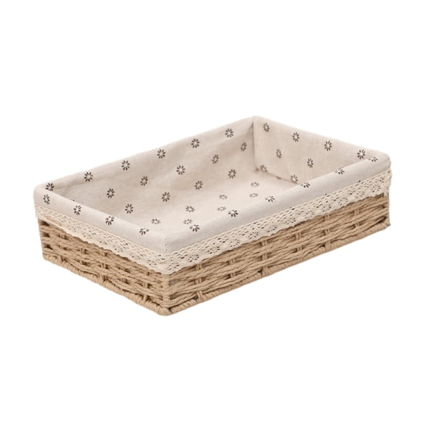 Canasta de almacenamiento, bandeja decorativa, apilable de papel higiénico, contenedor organizador de gabinetes de caja de decoración de macrame para 31CMX21CMX8CM