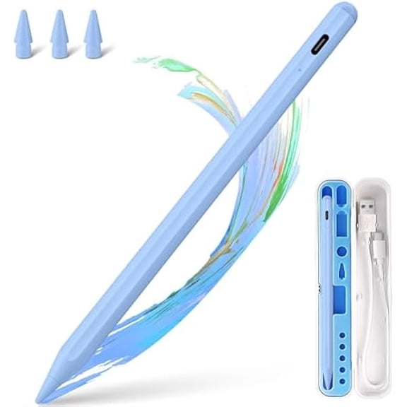 xixishop Stylus Pen for iPad Apple: Fast Charge for Pencil Apple Pen with Palm Rejection Tilt Sensitivity - Pen for iPad 10/9/8/7/6, iPad Pro 12.9"/11"/13" M4, iPad-mini 6/5, iPad-Air 5/4/3/M2 Blue