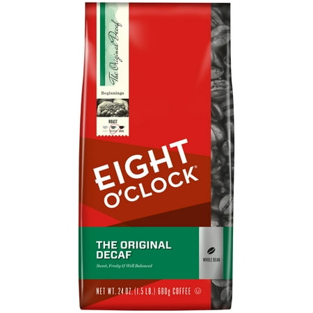 Eight O'Clock The Original Decaf Whole Bean Coffee, 24 oz (Best Decaf Coffee Beans)