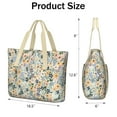 thumbnail image 3 of Tote Bag for Women - Pioneer Flower Shoulder Bag - Large Utility Work Duffle Bag with Zipper Handbag for Travel, Work, Sprots, 3 of 5