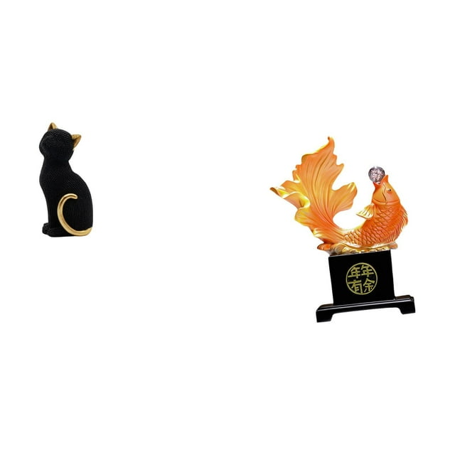 Figura de escritorio,Estatua de gato,linda estantería,escritorio,decoración del hogar,Figura decorativa creativa para la oficina y el hogar.,Escultura de pez,Escultura de pez,decoración del