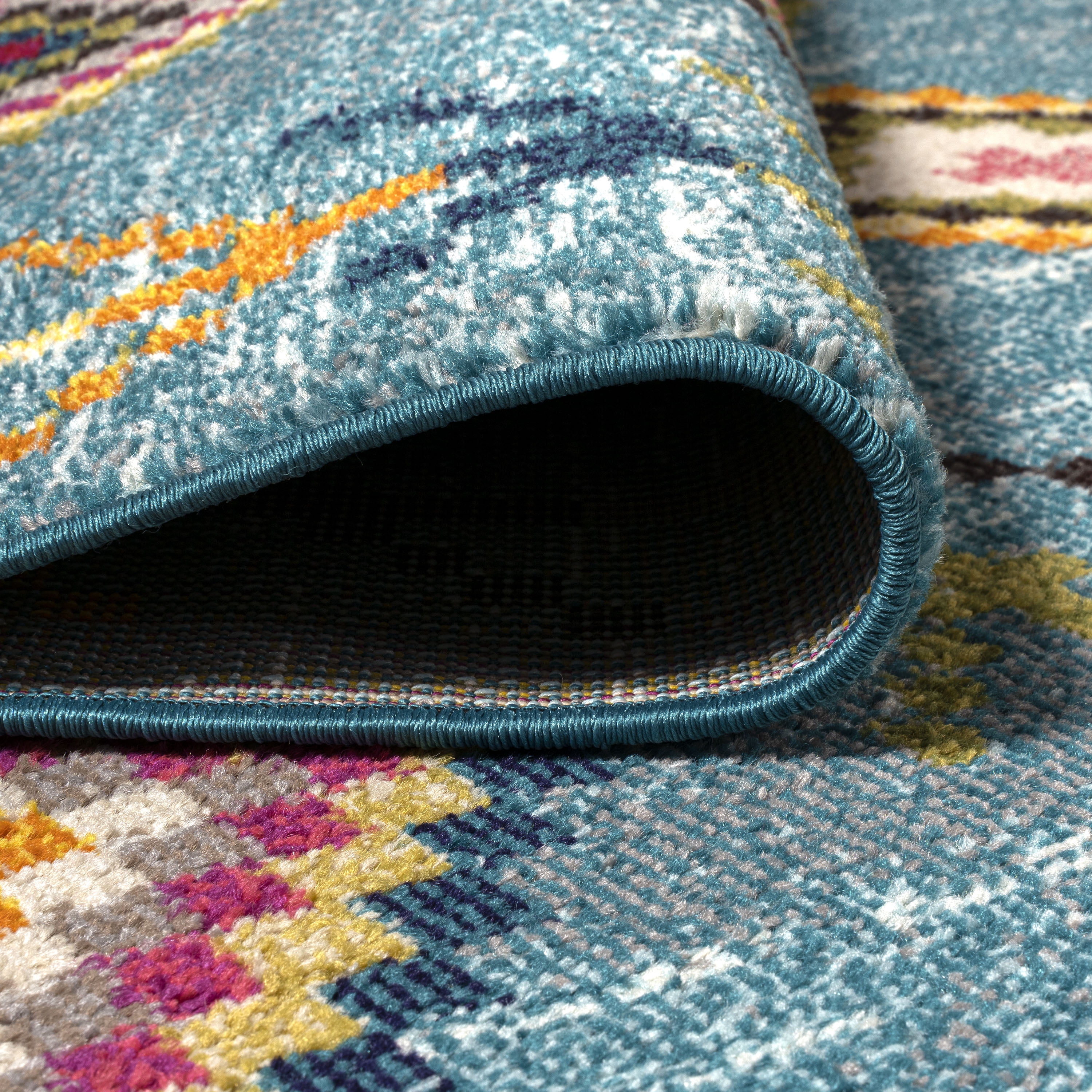JONATHAN Y MOROCCAN HYPE 4 x 6 Area Rug, Tribal Love Geometric - Light Blue/Multi, MOH105D-4