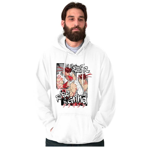 Street Fighter Rise and Grind Ryu Hoodie Hooded Sweatshirt Men Brisco Brands S