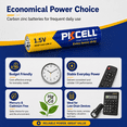 thumbnail image 2 of PKCELL Carbon Zinc AAA Batteries (20 Pack), 1.5V Extra Heavy Duty Triple A Batteries for Remote Control and Clocks, 2 of 7