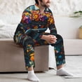 thumbnail image 7 of Fuzoiu Flower Covered Vintage Car Print Men's Long-Sleeved Pajama,Lounge Button Down Nightwear,Mens Notch Collar Pajama Set -Large, 7 of 7