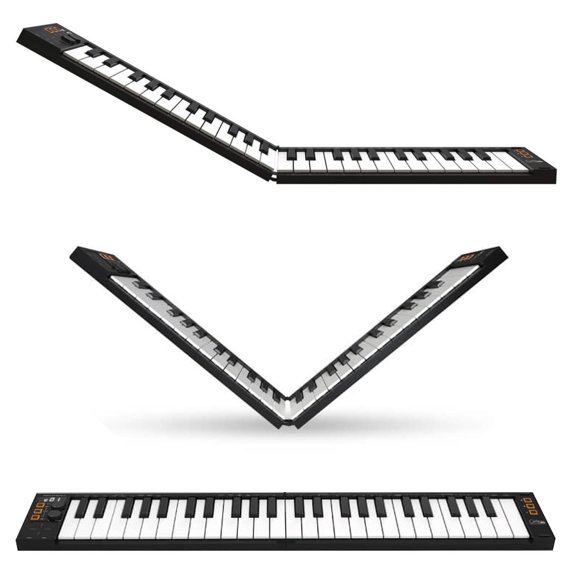 Carry-on FC-49: Controlador MIDI Plegable de Mano con 49 Teclas, USB y Bluetooth, Panel Táctil X/Y,