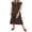 Brown, variant on Womens Summer Casual Midi Dress Sleeveless Crewneck Loose Split Wrinkle-Free Beach Travel Vacation Long Sundress Small
