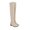 Beige, variant on jovati Womens Boots Long Boots Knight Boots Round Head High Belt Buckle Flat Boots