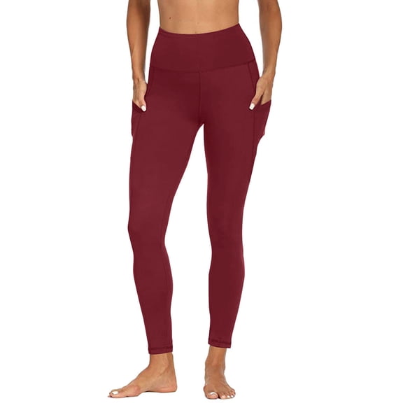Chbgutlmr Yoga Pants for Women 2pc Workout Leggings High Waist Slim Gym Athletic Tight Trousers Pockets