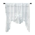 thumbnail image 6 of 1 Panel Floral Embroidery Sheer Lace Curtain Valance Princess Style Embroidered Waterfall Swag Curtain Valance Tier for Kitchen Bathroom Half Window Decoration, 6 of 9