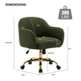 thumbnail image 3 of BRILHAMEZ Velvet Office Chair, Ergonomic Desk Chair with Adjustable Height, 360° Swivel, Padded Armrests for Home Office, Green, 3 of 10