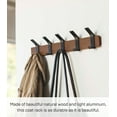 thumbnail image 5 of Yamazaki Home Wall-Mounted Coat Rack, Walnut, Steel + Wood, 5 of 7