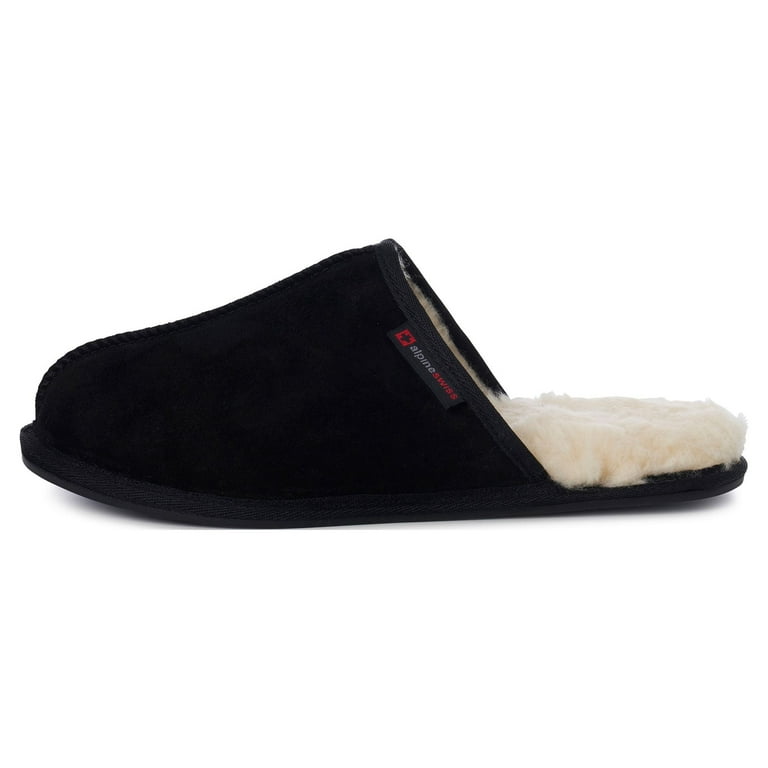 Alpine Swiss Men's Suede House Shoes Memory Foam Scuff Slippers