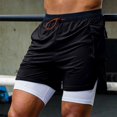 thumbnail image 4 of Pantalones Cortos Atléticos para Hombres con Bolsillos 2 en 1 de Doble Capa de Cinco Pulgadas, Malla Transpirable para Correr Y Entrenar, 4 of 6