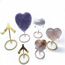 Metal Crystal Ball Holder,Metal Crystal Sphere Holder, Crystal Mineral Specimen Display Stand Metal Easel Stands Crystals Holder for Rocks, Geodes, Heart Stones,Black,2.4x2.6x1"