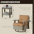thumbnail image 3 of MeetLeisure Outdoor Wicker Swivel Rocker Chairs Sets of 2 and Side Table, Tan, 3 of 9