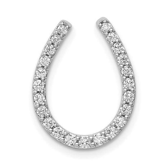G & W 14k White Gold 1/3ct. Diamond Horseshoe Chain Slide