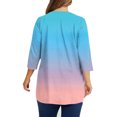 thumbnail image 6 of Bovxnpu 3/4 Length Sleeve Womens Tops, Plus Size Cotton Casual Blouses for Women, Fashion Women's Casual Print Round Neck 3/4 Sleeve T-shirt Blouse XXXXL, 6 of 6