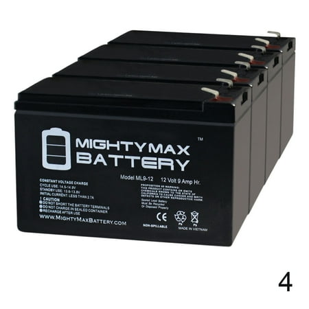 Solarguard Screen - 12V 9Ah SLA Battery Replacement for Patriot SolarGuard 155 - 4 Pack