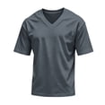 thumbnail image 4 of Men's Big and Tall Shirts Cotton V Neck Plus Size Short Sleeve Soft Casual 2026 Summer Tee Dark Gray XL, 4 of 7
