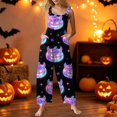 thumbnail image 2 of Evdexr Womens Halloween Rompers 2026 Witch Hat Pumpkin Printed Jumpsuits Sleeveless Square Neck Wide Leg Pants Casusl Loose Fit Costumes with Pockets 2XL, 2 of 6
