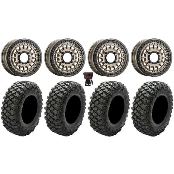MetalFX Hitman Beadlock 15" Wheels Br 32" Crawler XG Tires Kawasaki Mule ProFXT