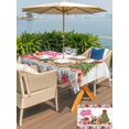 thumbnail image 4 of Outdoor Tablecloth with Umbrella Hole and Zipper, Christmas Cats Rectangle Table Cloth 52x70 Inch Waterproof Tablecloth, XmasTree Winter Gifts Floral Grey Wooden Picnic Table Cover for Patio Camping, 4 of 7