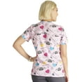 thumbnail image 3 of Tooniforms Scrubs Top For Women V-Neck Print TF738, 3 of 7
