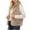 Khaki, variant on Lutiedan Fuzzy Flannel Vest for Women Cozy Sleeveless Fleece Zip Up Outerwear Vest Casual Stand Collar Winter Jackets S-XXL