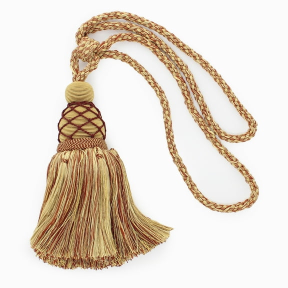 DECOPRO Large Beautiful Curtain & Drapery Tassel Tieback with Elegant Net Design, Tassel Length 9 1/2" (24cm), Spread 30" (76cm) # TBV095L, #VNT31 Sold Individually