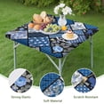 thumbnail image 4 of Pioneer Flower Floral Print Pattern Square Fitted Tablecloth with Elastic Edge,Square Table Cover,Washable Elastic Table Cover for Home Kitchen Party Decor 34"x34", 4 of 6