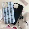 thumbnail image 2 of Black Lace Bowknot Print 2 in 1 Case for iPhone 12/12 Pro with Bow Pearl Beaded Phone Chain,Cute Retro Girly Trendy Shockproof Hard Shell Soft Cover + Wrist Chain(i12/12pro 6.1"), 2 of 9