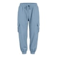 thumbnail image 5 of Samdudou Womens Cargo Pants Joggers with Drawstring Waistband Elastic Cuffs and Flap Pockets Casual Outdoor Hiking Trousers for Ladies and Teen Girls, 5 of 9