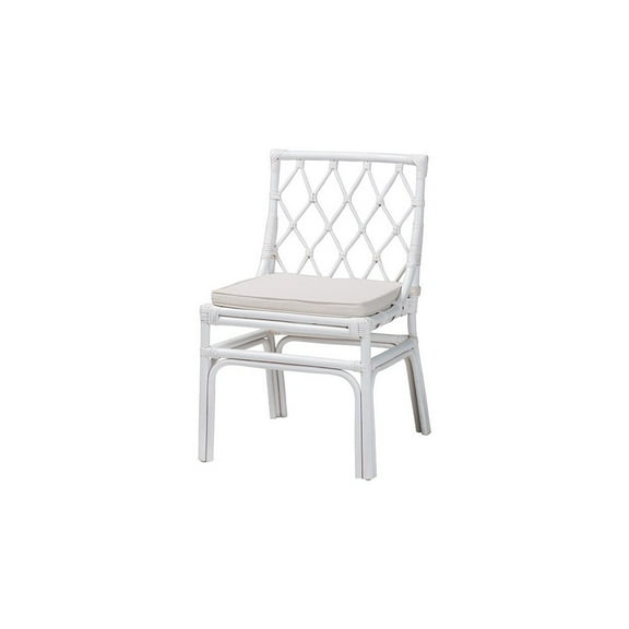 bali & pari Carwyn Bohemian White Rattan Dining Chair