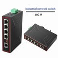 thumbnail image 6 of 5 Ports 100M Industrial Network Switch RJ45 Hub Internet Splitter RJ45 Switch Plug and Play DIN Rail Type Enhance Switch,1 x Industrial network switch,Black, 6 of 8