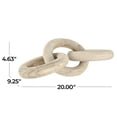thumbnail image 3 of 20" x 5" Cream Wood 3 Link Chain Sculpture with Natural Wood Grain, by DecMode, 3 of 8