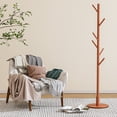 thumbnail image 2 of VECELO Coat Rack Freestanding, Hall Tree With Hooks, Entryway Hanger Stand, Floor Standing Metal Tree Stand, Brown, 2 of 9