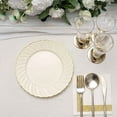 thumbnail image 3 of Balsa Circle 10 Ivory 8" Round Disposable Plastic Salad Dinner Plates Gold Swirl Design Trim Party Decorations, 3 of 8