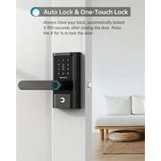 Smart Lock, HEANTLE Keyless Entry Door Lock, Smart Door Lock for Front Door, Door Lock with Handle, Fingerprint Door Lock, Google Smart Lock, Free App, IC Card, Code, Easy Installation (Black)