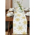 thumbnail image 3 of Christmas Golden Snowflake Texture Table Runner Cotton Linen Wedding Dinner Decor Table Flag Tea Table Decoration, 3 of 4
