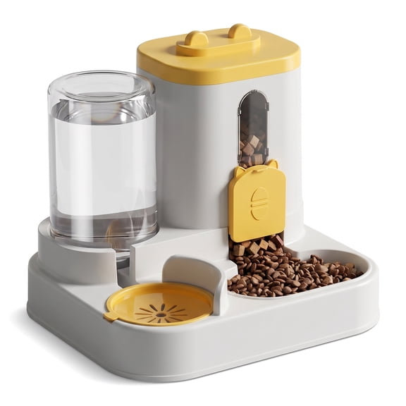 Automatic Dog Cat Feeder and Water Dispenser Gravity Food Feeder and Waterer Set with Pet Food Bowl Universal Pet Products