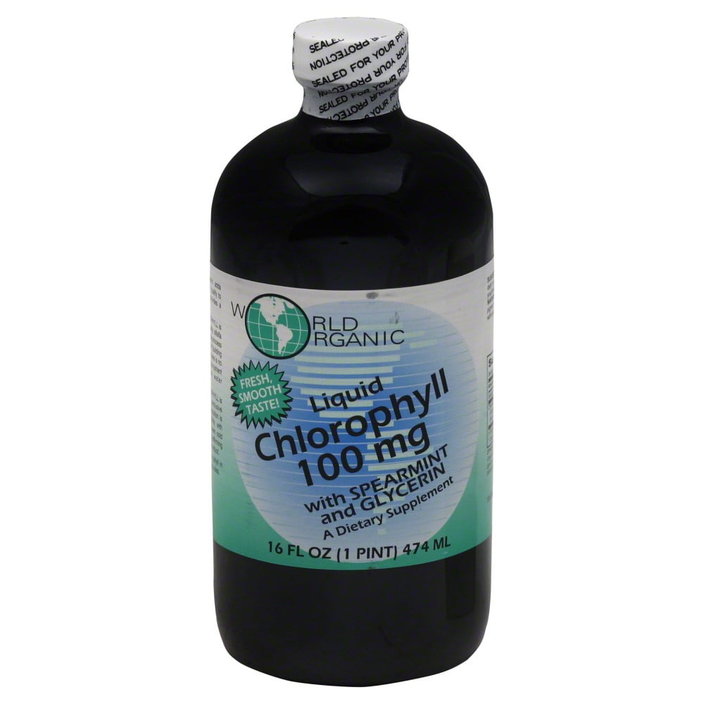 World Organics Liquid Chlorophyll with Spearmint and Glycerin , 100 Mg