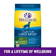 Angle View: Wellness Complete Health Natural Dry Large Breed Dog Food, Chicken & Rice, 15-Pound Bag