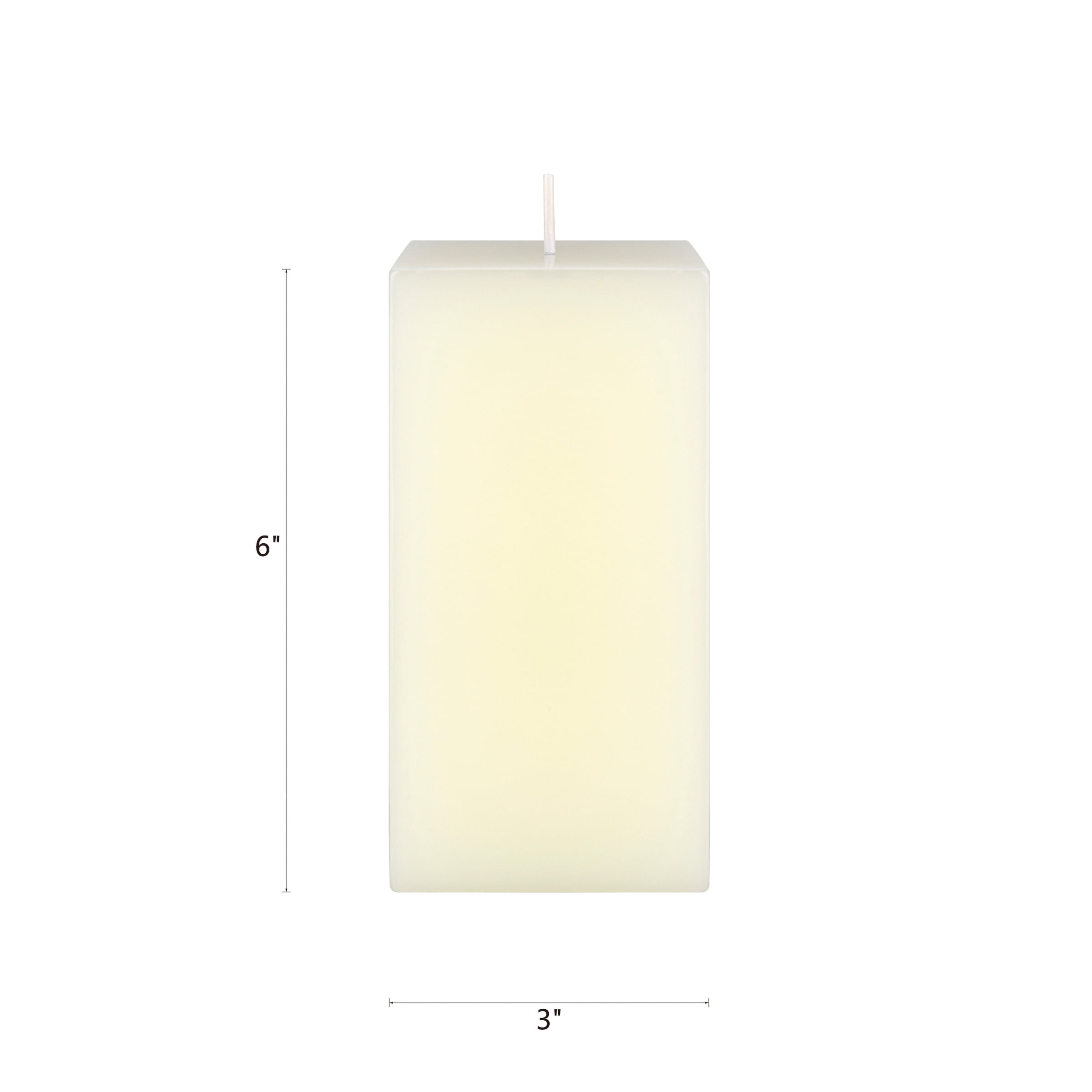 Mega Candles 6 pcs Unscented Ivory Square Pillar Candle, Hand Poured Premium Wax Candles 3 Inch x 6 Inch, Home Décor, Wedding Receptions, Baby Showers, Birthdays, Celebrations, Party Favors & More