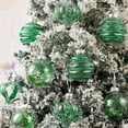 thumbnail image 3 of 9 Pcs Hand‑Painted Christmas Tree Ornaments, 3.14 Inch Plastic Hanging Baubles, Green Xmas Balls for Holiday Home Party Decor, 3 of 4