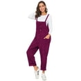 thumbnail image 2 of MintLimit Women's Solid Rib Corduroy Buttons Causal Playsuit Jumpsuit with Pockets, 2 of 5