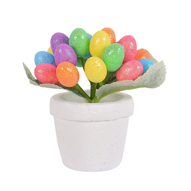 Macetas de Flores Al Aire Libre 12cm Maceta de Huevo de Pascua con Manchas, Decoración de Espuma Artificial para Mesa Patio Jardín Decoraciones de Pascua Al Aire Libre