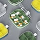 thumbnail image 4 of Caja de pastillas Contenedores de viaje portátil Tableta Dispensador Dispensador Diseño de diseño Sello en forma de U Groove con cubierta transparente para viajes Verdes Cuatro celdas Inevent HA028202-02, 4 of 7